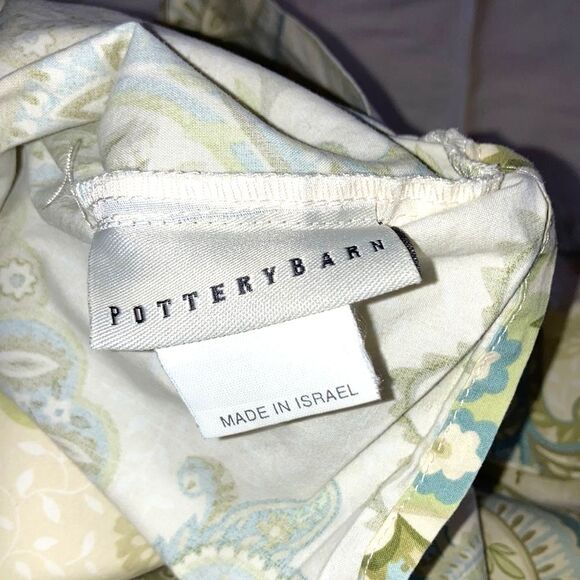 POTTERY BARN Fresco Paisley Pillow Case Blue Green Cream Standard Size - Picture 6 of 9